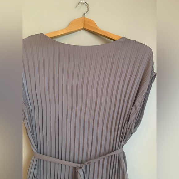 Downeast dress accordion belted midi dress wedding minimalist classic - Picture 2 of 8